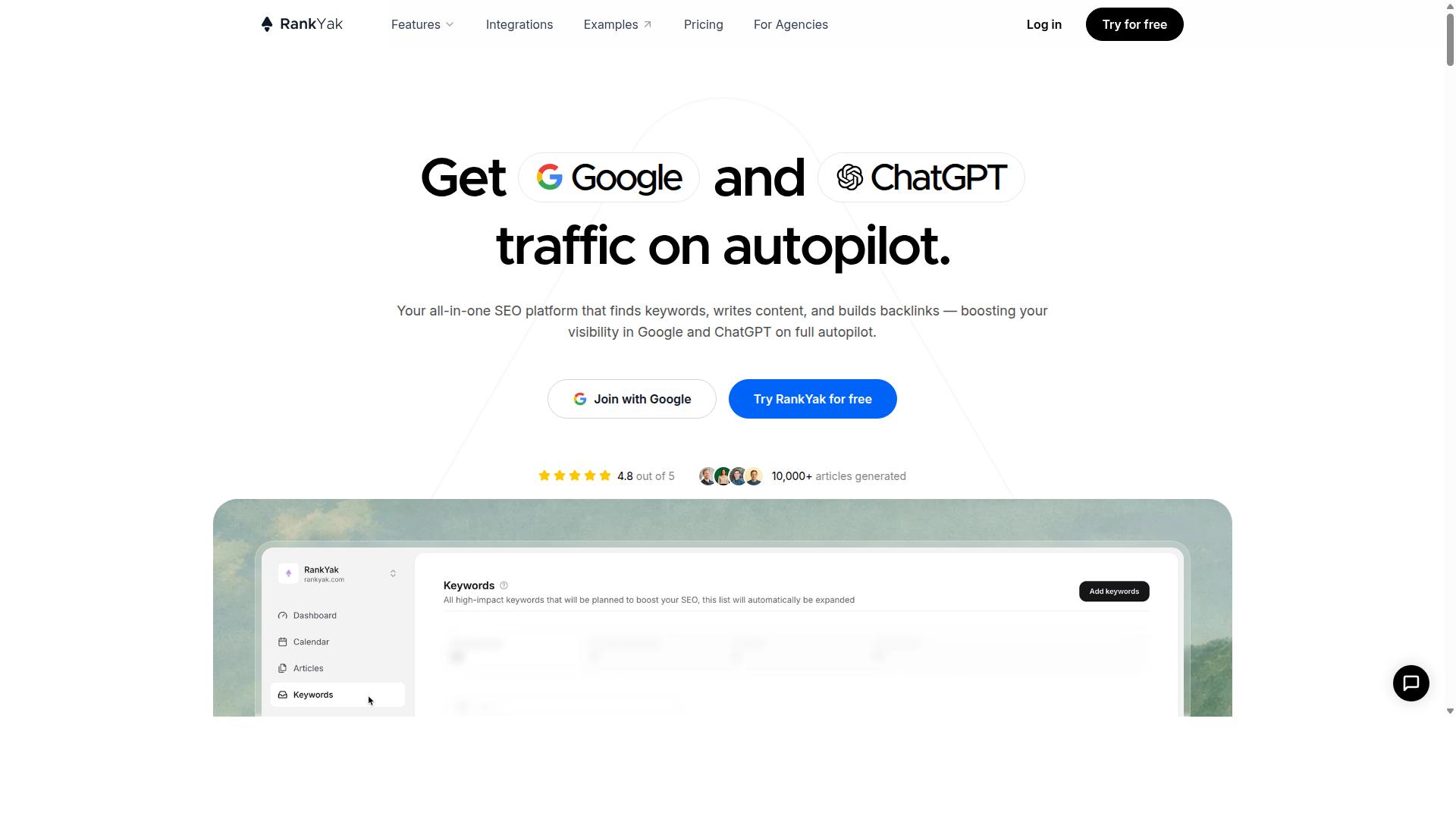 RankYak website