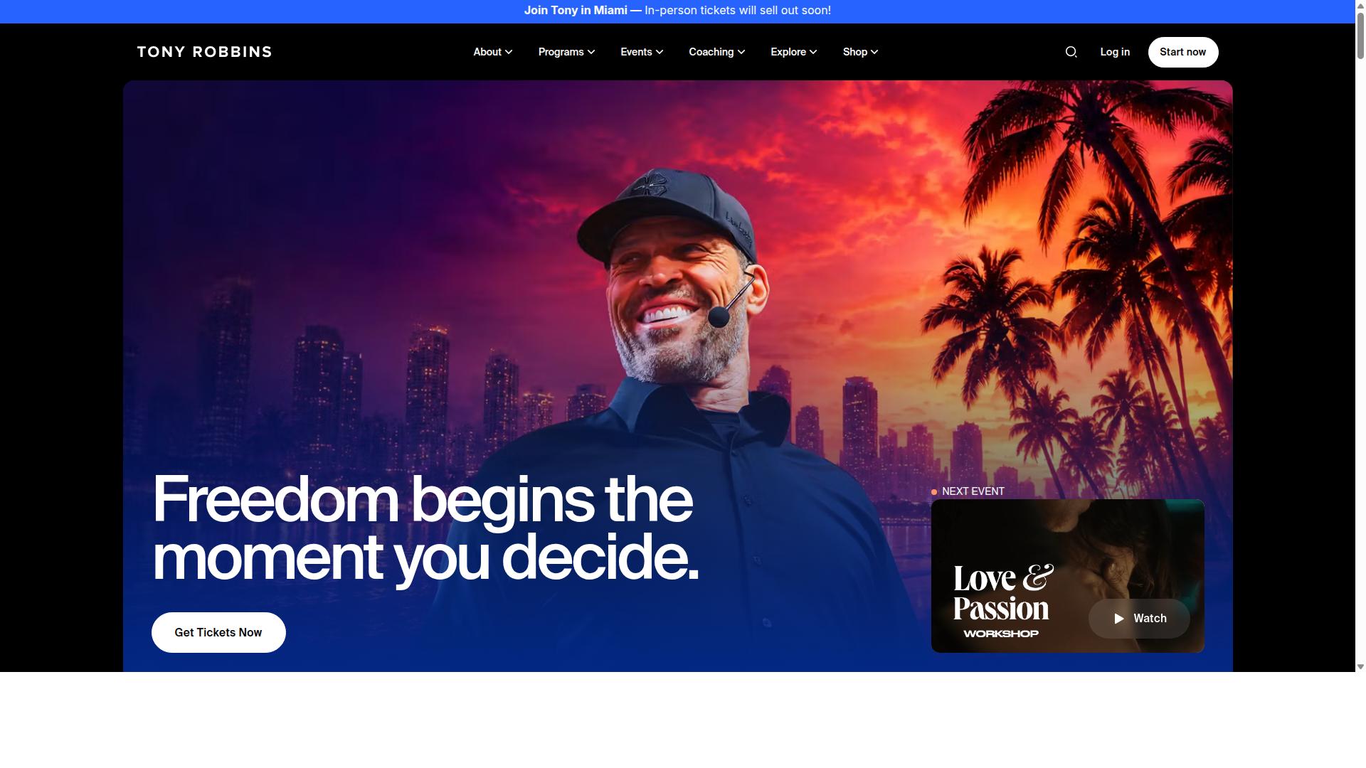 Tony Robbins website